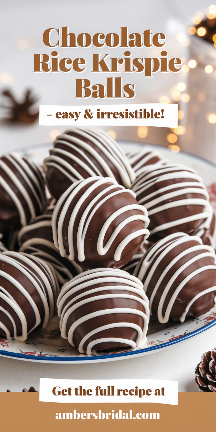 Sweet chocolate rice Krispie balls rolled in powdered sugar for an extra touch of sweetness