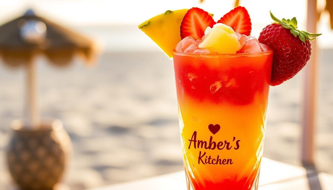 Pineapple Strawberry Swirled Slushies