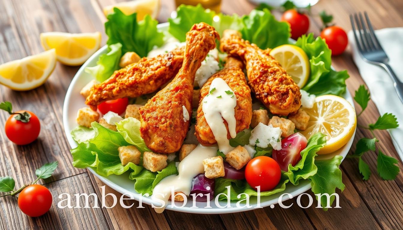 Chicken wing caesar salad