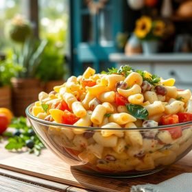creamy Sweet Macaroni Salad Recipe perfect for summer gatherings