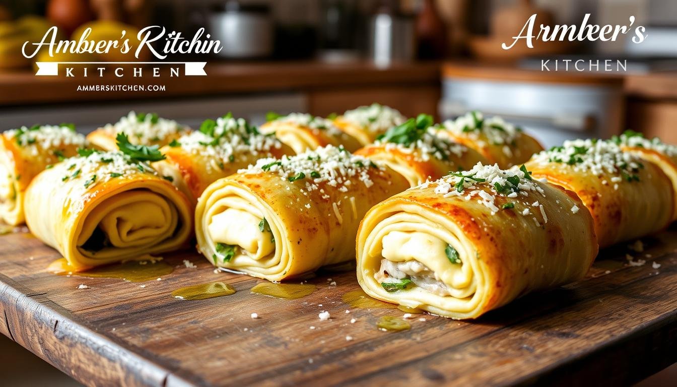 Garlic Parmesan Chicken Lasagna Roll-Ups Recipe