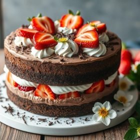 Chocolate Strawberry Mousse Cake