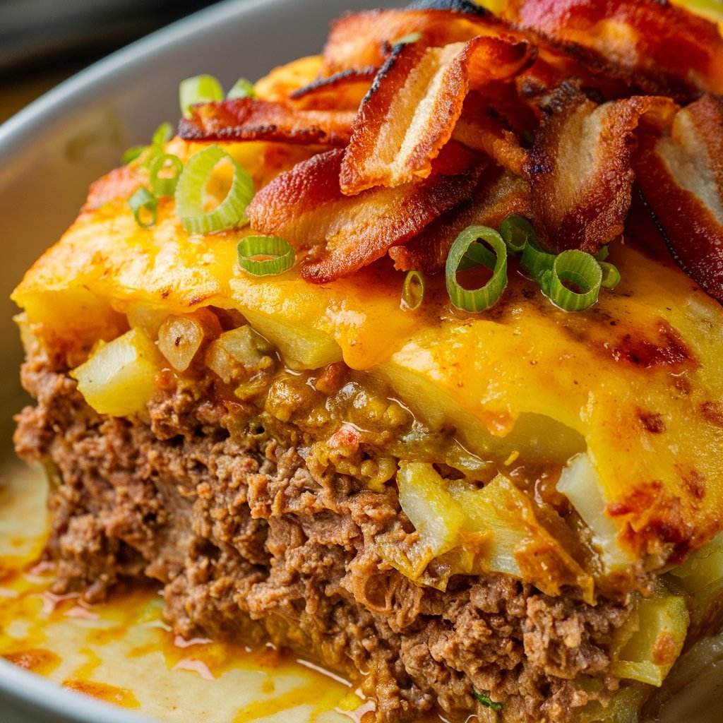 Easy Loaded Potato Meatloaf Casserole Recipe
