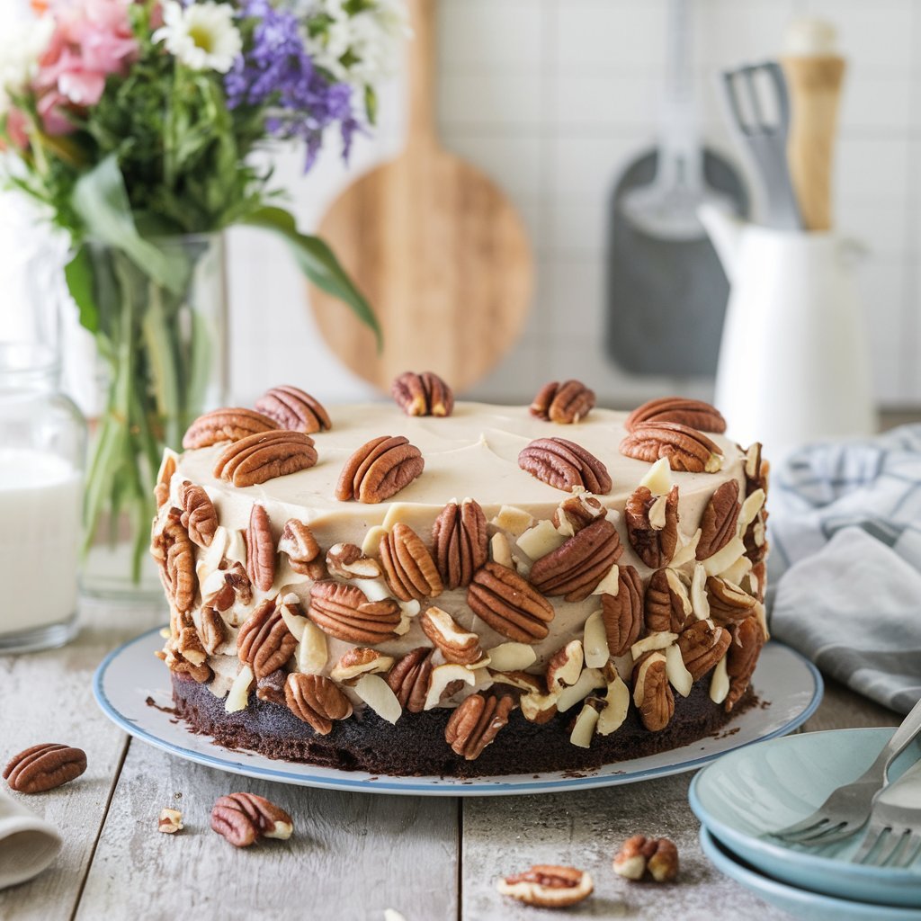 A Photo Of A German Chocolate Poke Cake In A Brigh D 9ptegdre M5ddgjyfw9a Juo6 Aeorgebz9w V54qza