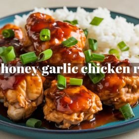 Honey garlic chicken kebabs grilled to perfection and served with a side of tzatziki sauce.