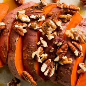 Cinnamon Maple Roasted Sweet Potatoes