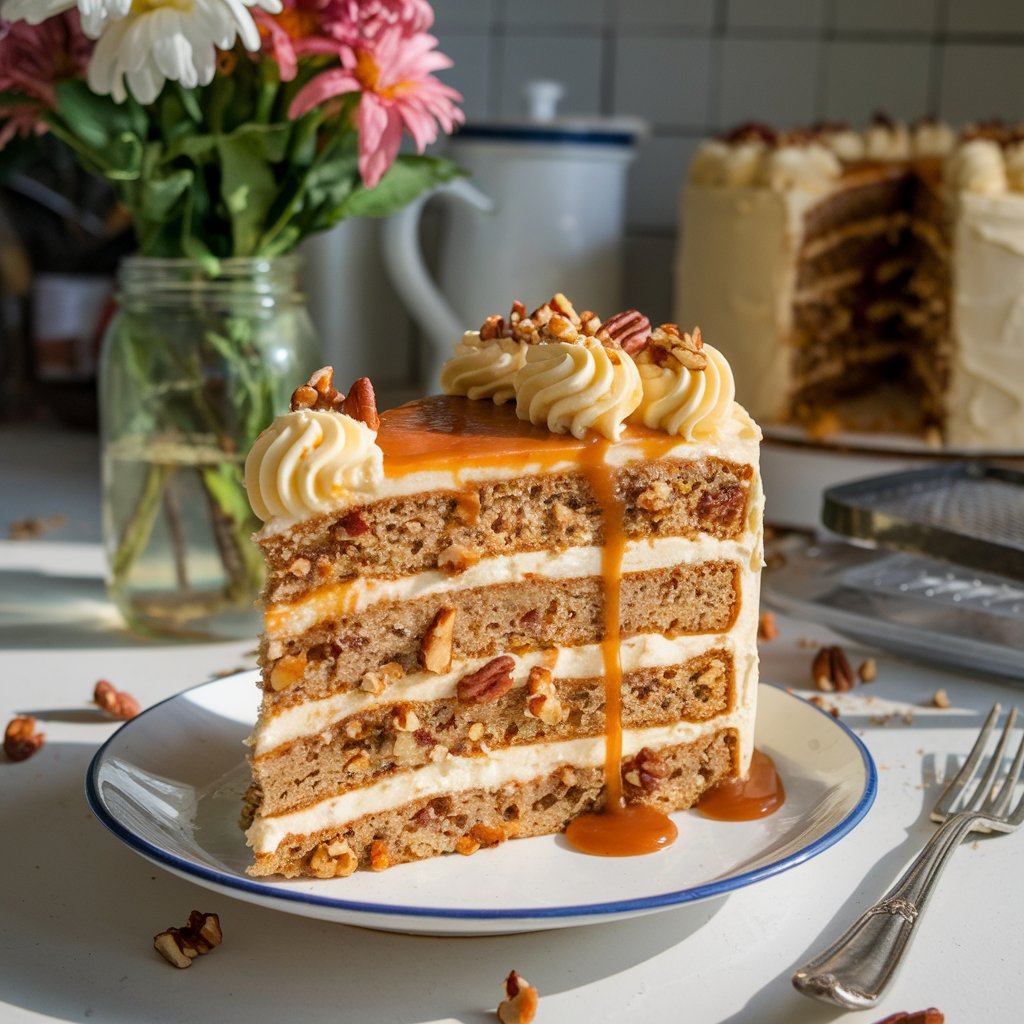 A Photo Of A Slice Of Butter Pecan Cake In A Sunli Y Xunzryrjwulabl7qp4eg Hcntt13rsaoxt1i8hldg4a