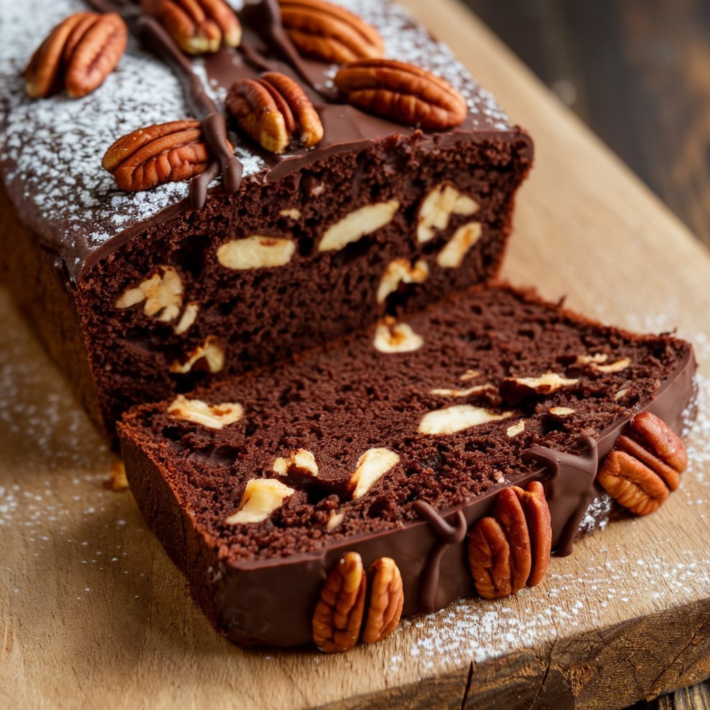 A Photo Of A Slice Of Chocolate Pecan Loaf The Loa Xhlugdw7s6otdlv2ffdbka Yxsvdowtsjqcfcuetfgsnq