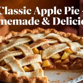 Delicious classic apple pie recipe with a flaky golden crust and a sweet cinnamon-spiced filling