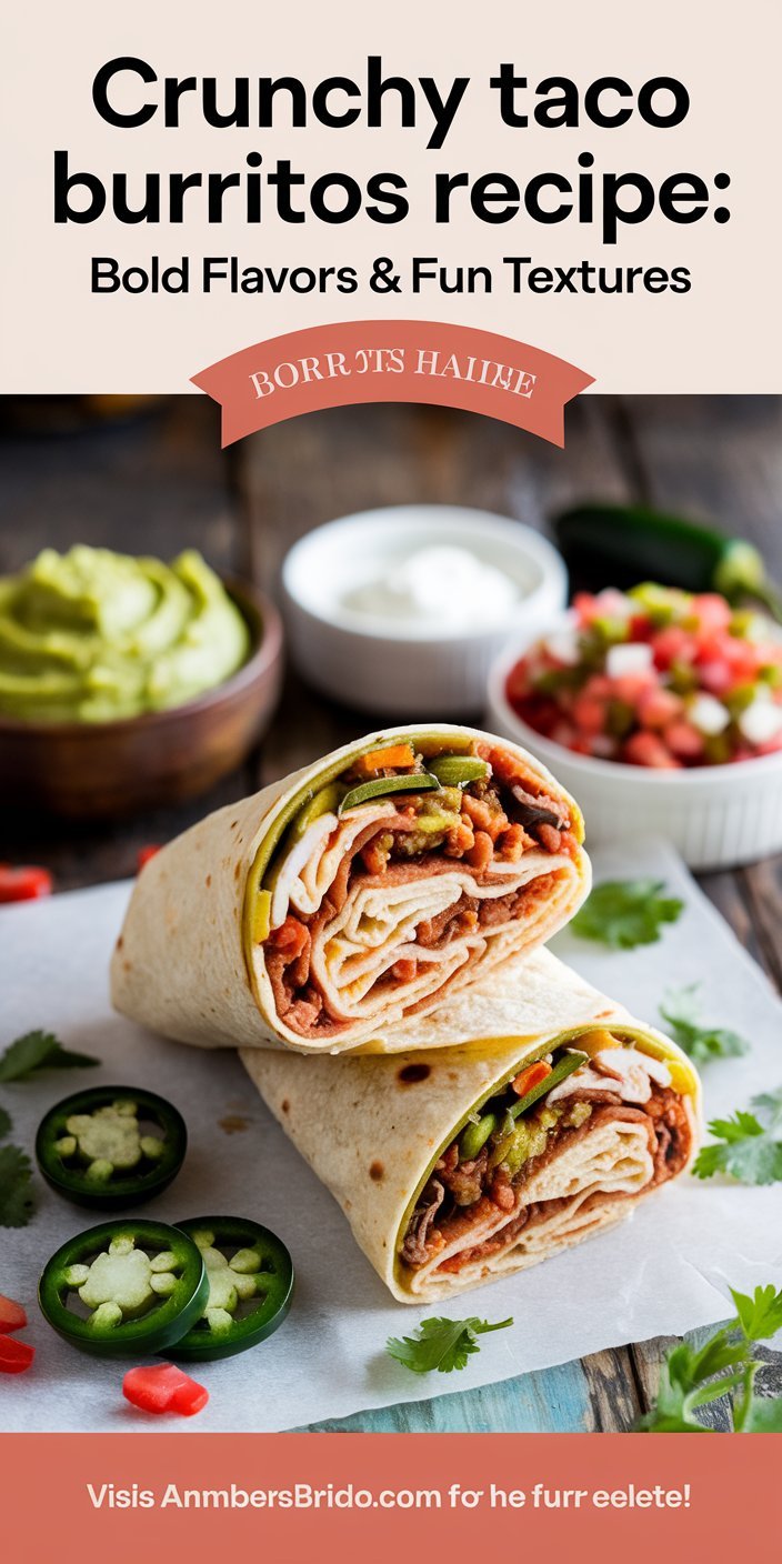 Golden crunchy taco burritos topped with melted cheese and jalapeño slices