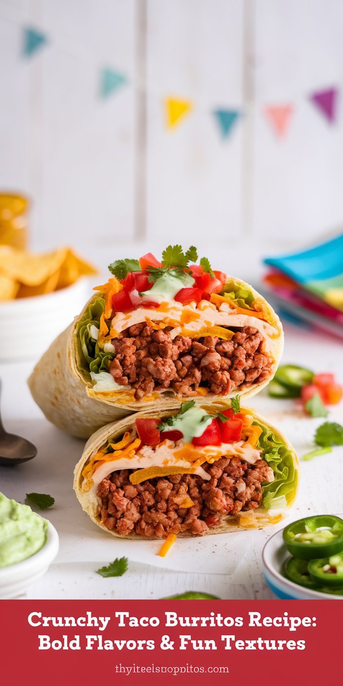 Easy-to-make crunchy taco burritos perfect for a quick and satisfying dinner.