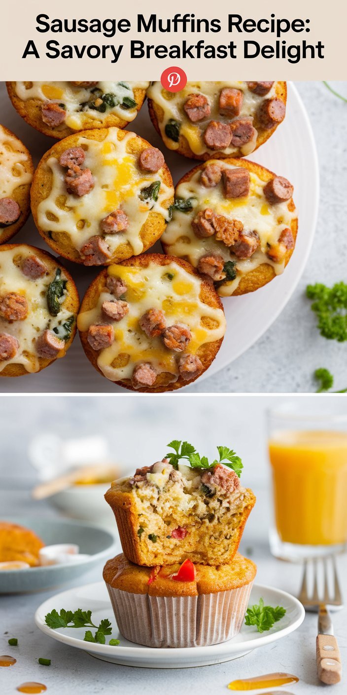 Easy sausage muffins made with eggs, cheese, and sausage for a hearty breakfast option