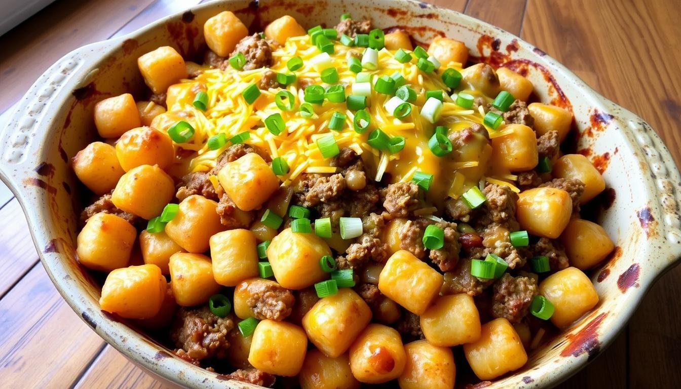 Cheesy Tater Tot Meatloaf Casserole Recipe | Easy Dinner