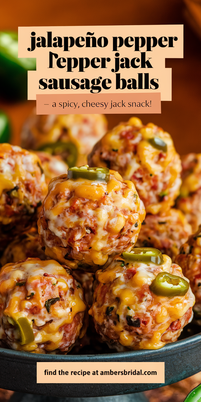 Savory jalapeño pepper jack sausage balls baked with a crunchy breadcrumb coating.