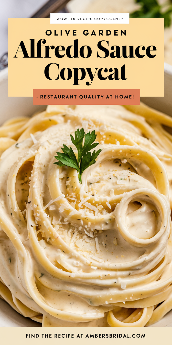 Close-up of rich Olive Garden Alfredo Sauce copycat showcasing its smooth, velvety texture