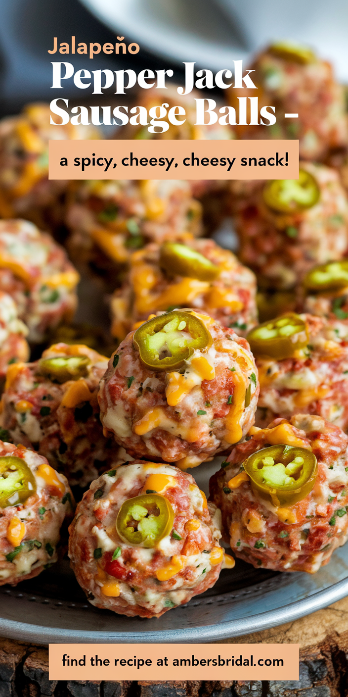 Homemade jalapeño pepper jack sausage balls garnished with chopped green onions for added flavor.