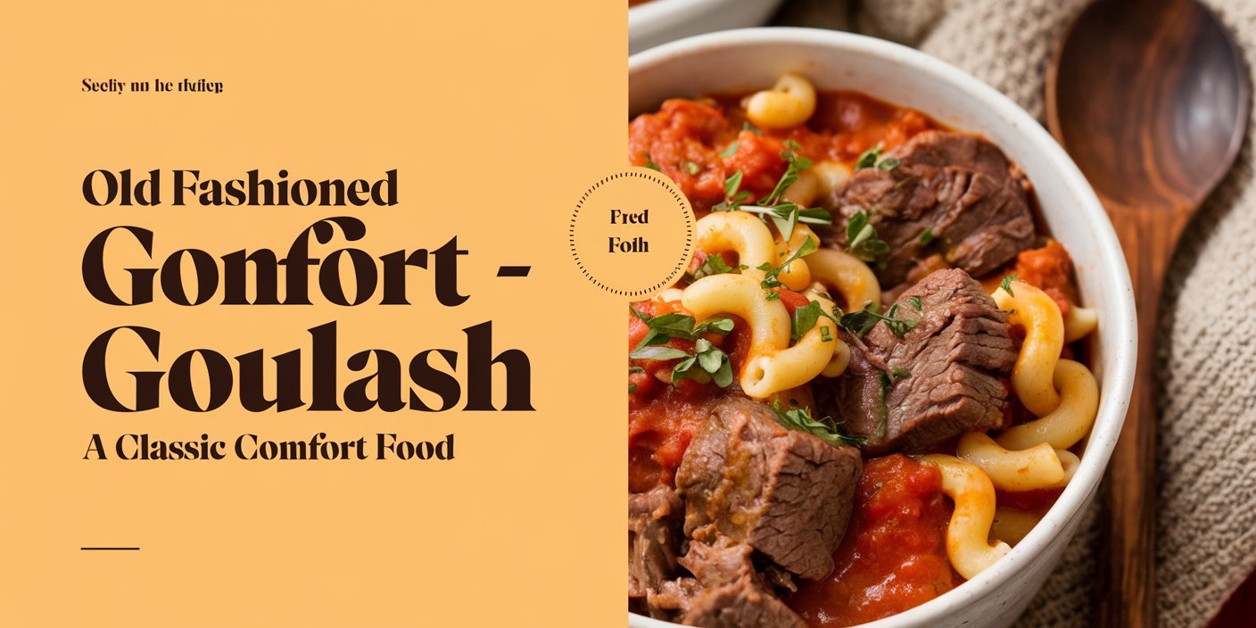 Savory old fashioned goulash served family-style in a large bowl, perfect for cozy dinners.