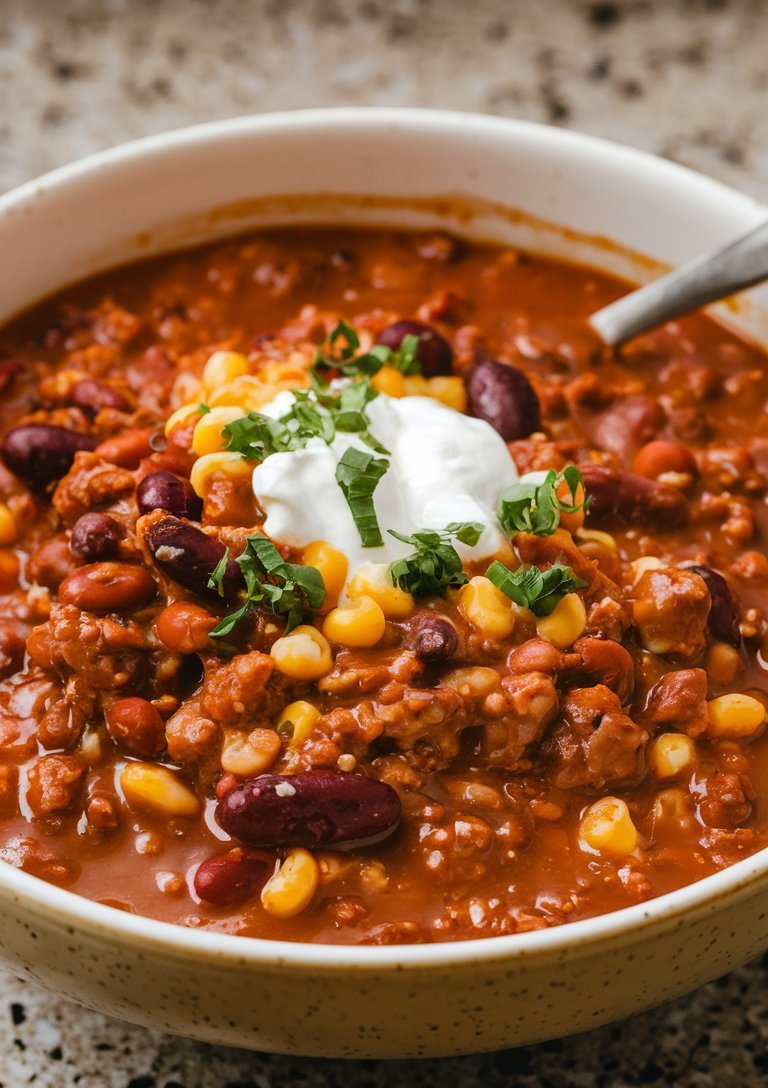 A Photo Of A Bowl Of Hearty Chili The Chili Is Ric Ra9yjdp5rbomg2ojmsk4lq Vbsgud 1sp Syk2zguz4da