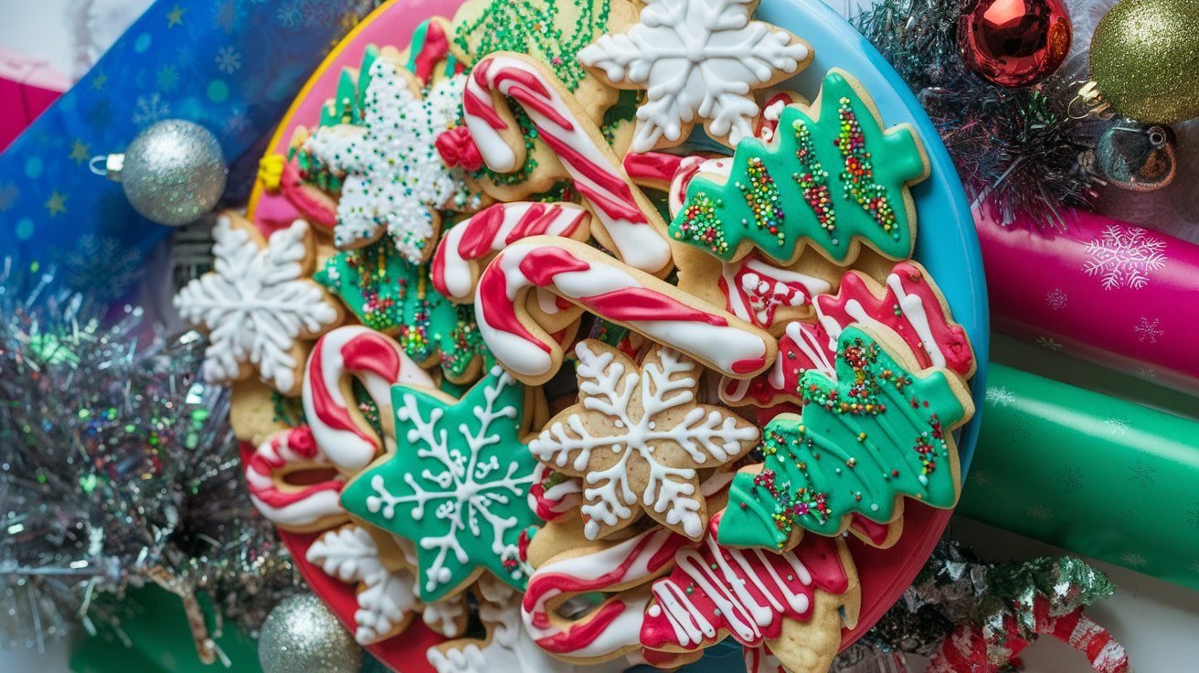 Festive Christmas Cookies: A Colorful Platter of Joy