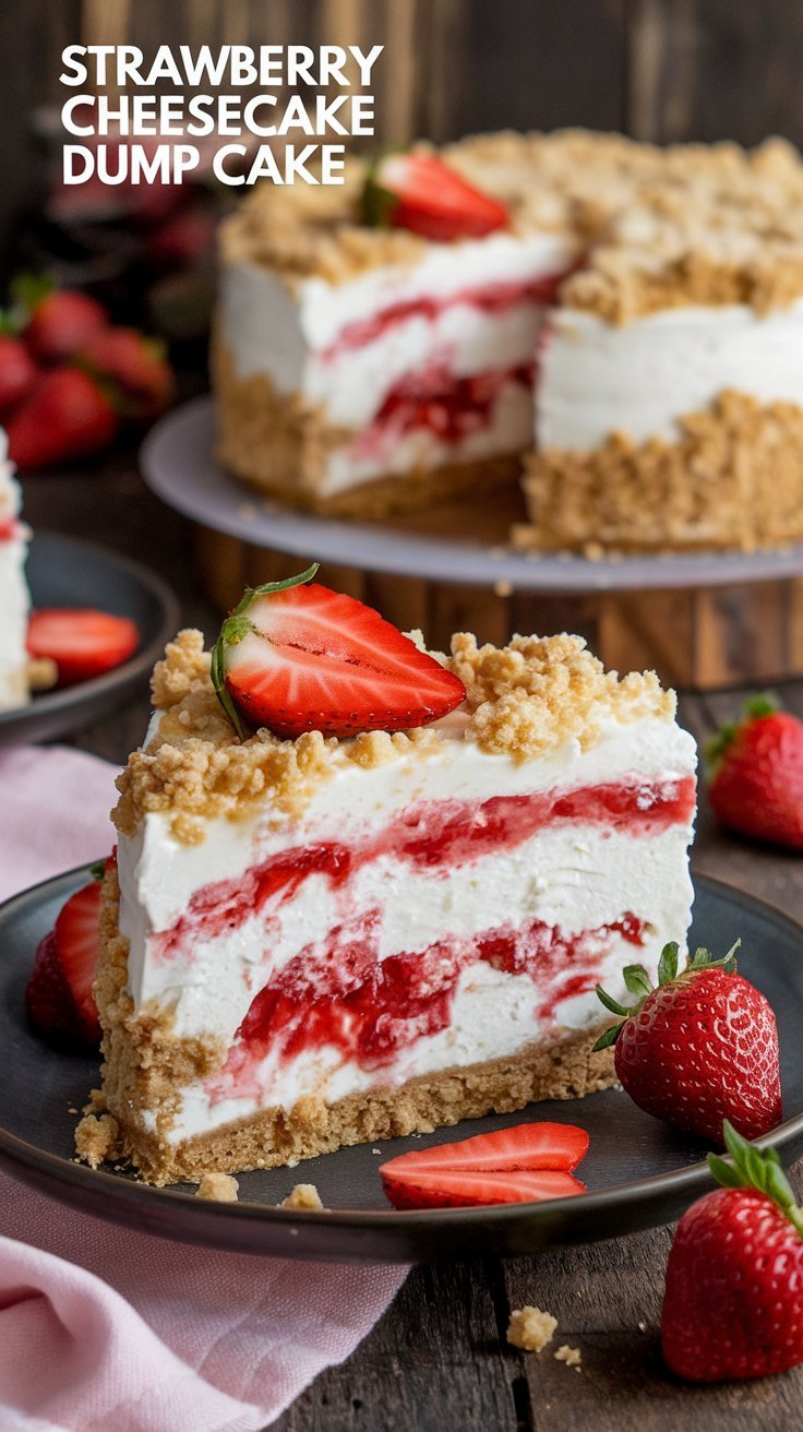 Easy Strawberry Cheesecake Dump Cake