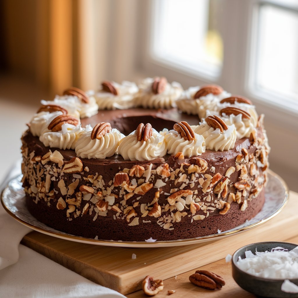 A Photo Of A German Chocolate Pecan Pound Cake Wit Nr1zn4ret2yur58nvatjng Is Rriogqeim0idknus Ja