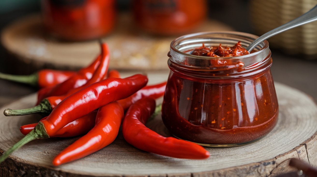 Rich Red Chili Caramel Recipe in Saucepan – A close-up of the Red Chili Caramel bubbling to perfection in a saucepan, with red chili flakes adding a spicy twist to this unique caramel recipe.