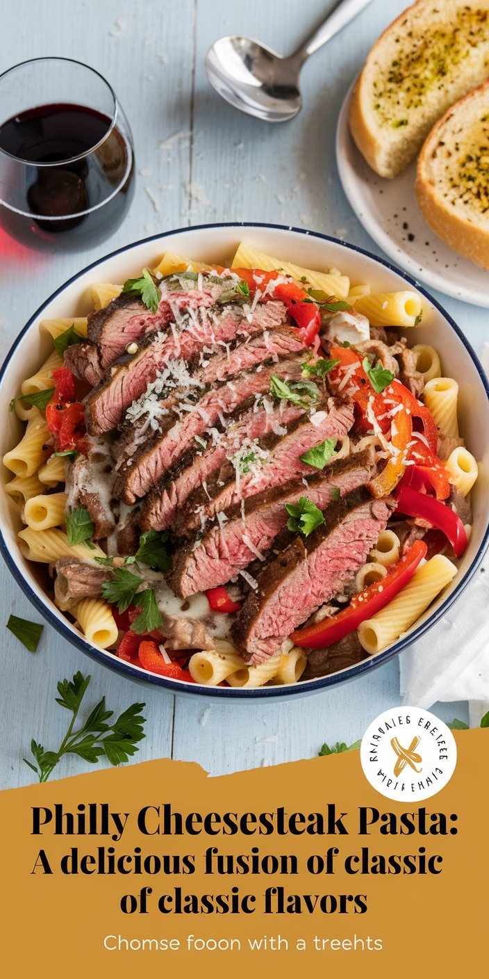 Classic Philly Cheesesteak flavors reimagined in a creamy pasta fusion.