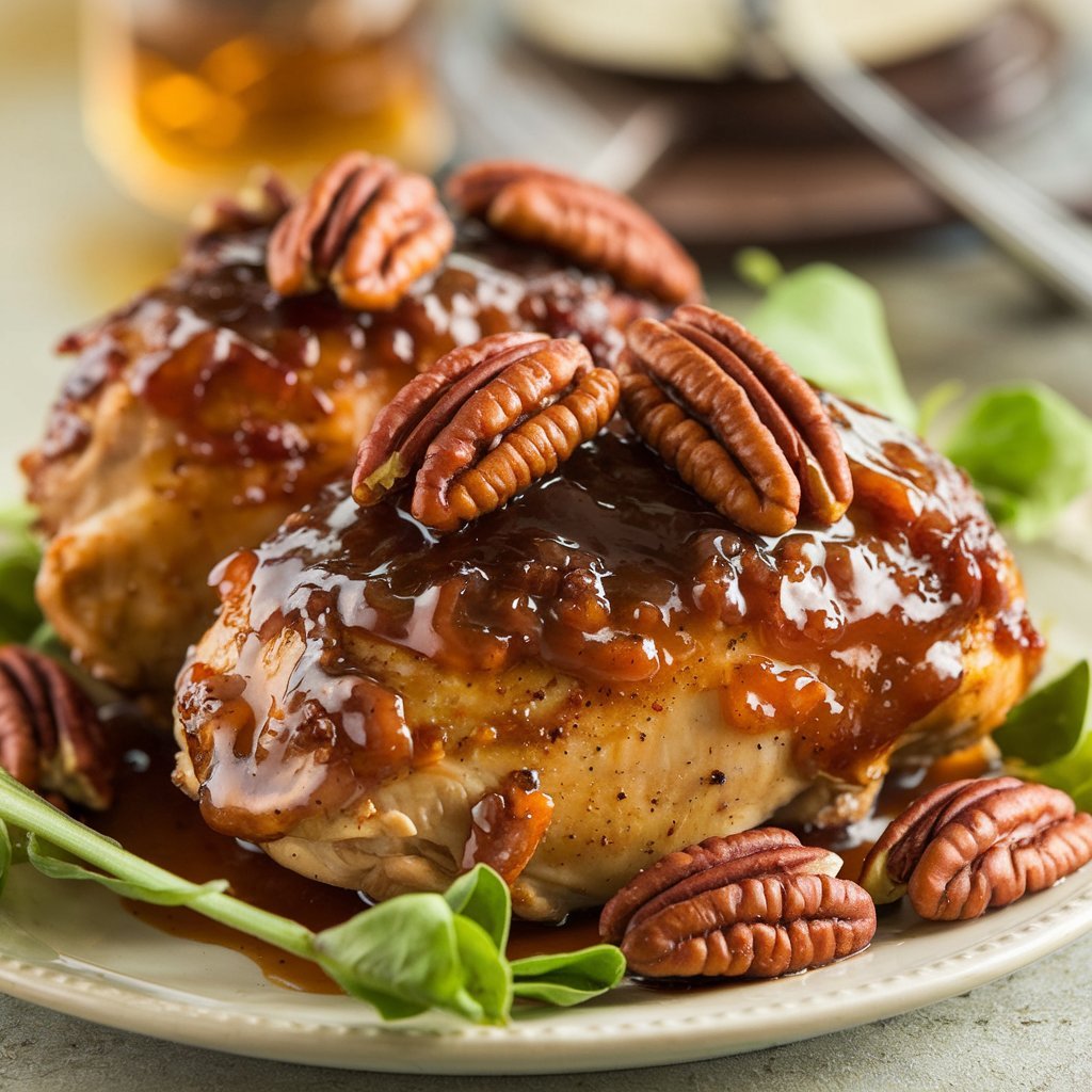 A Photo Of A Maple Bourbon Pecan Chicken Dish The Ztbarcwsxyoiwjsnhyjwg Euh9srwdtysheicmu4gqsa