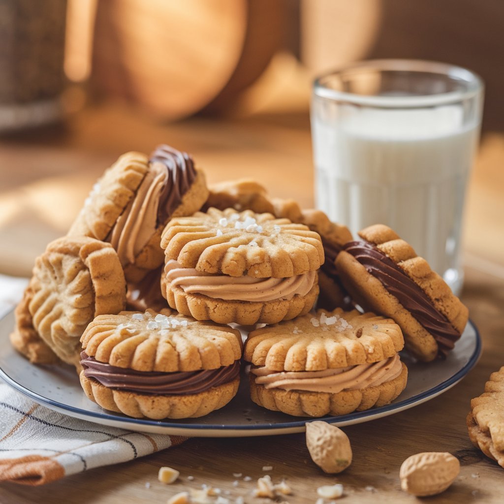 A Photo Of A Plate Of Peanut Butter Sandwich Cooki Lvte3ko5tjkcbfd4yfj6ua C6ca0coordqree09bvmu5g