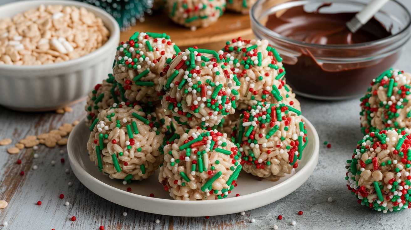 Irresistibly Sweet: Christmas Chocolate Rice Krispie Balls Recipe