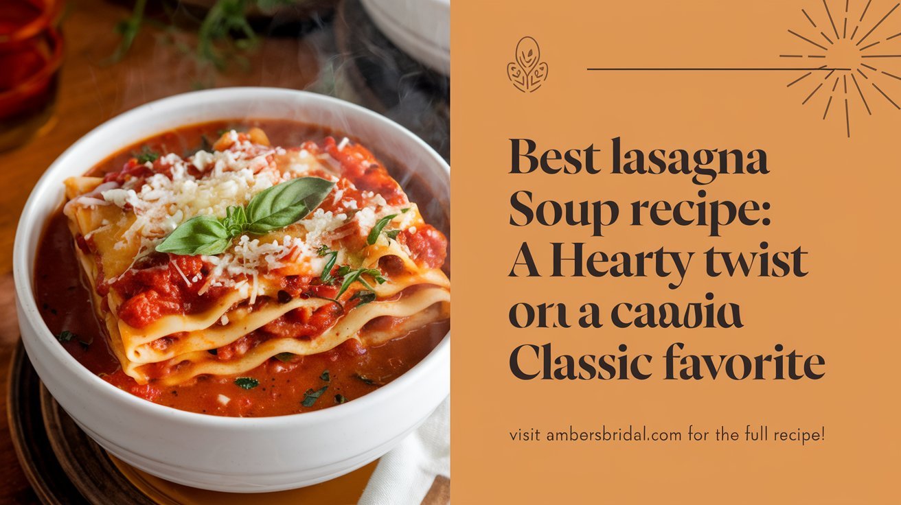 Creamy Best Lasagna Soup Recipe served in a deep bowl, garnished with melted cheese and fresh basil.