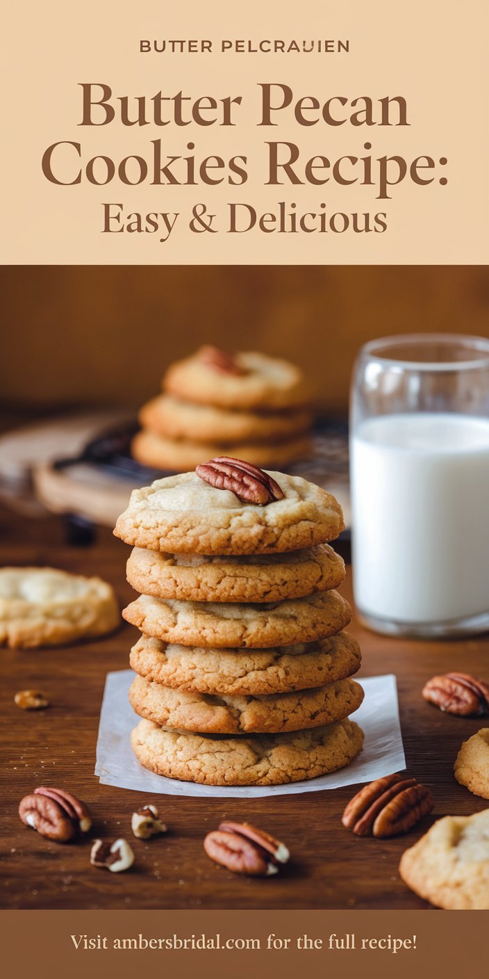 Close-up of butter pecan cookies with toasted pecans scattered on top