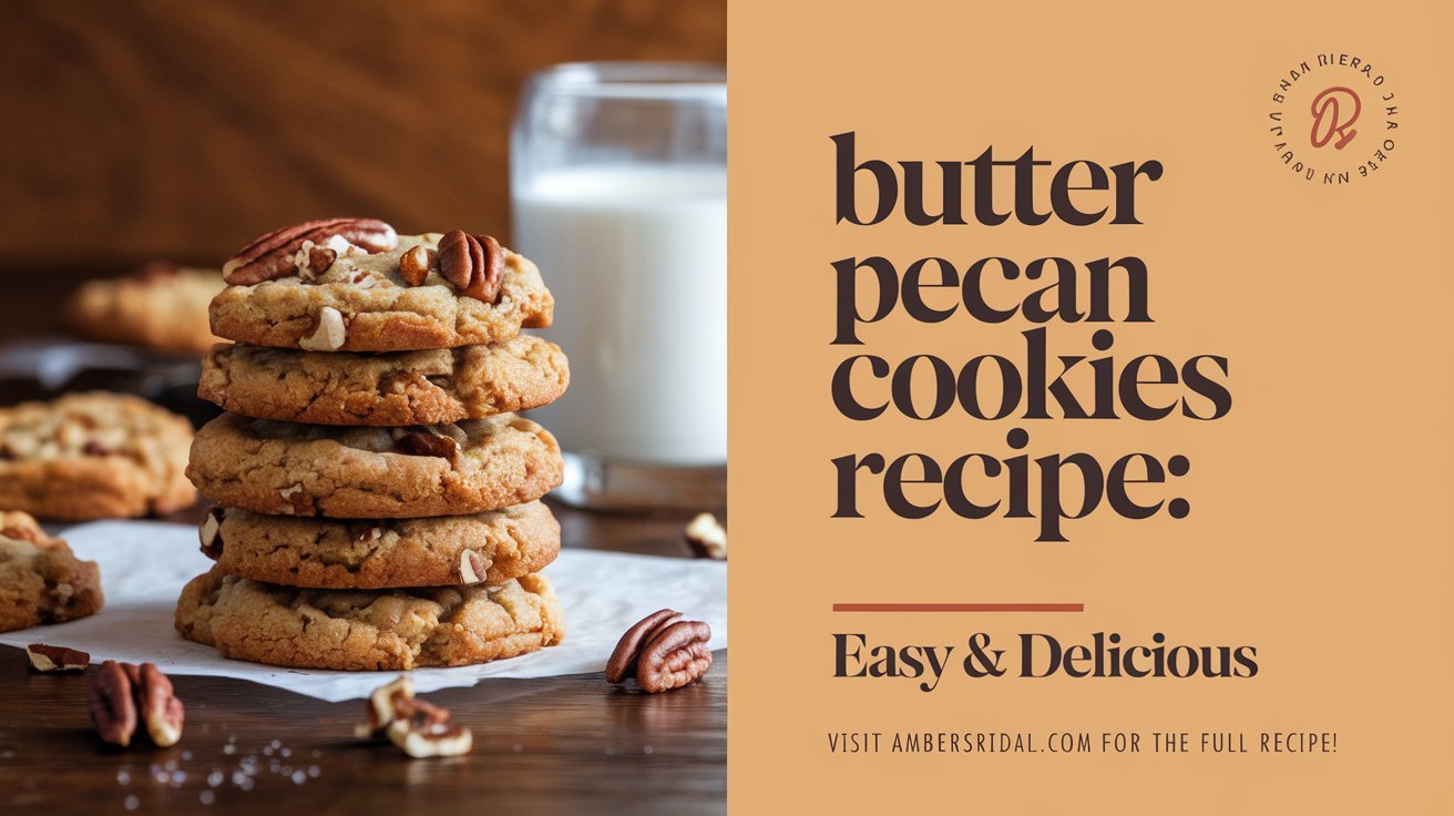 Platter of butter pecan cookies dusted with powdered sugar for a festive touch