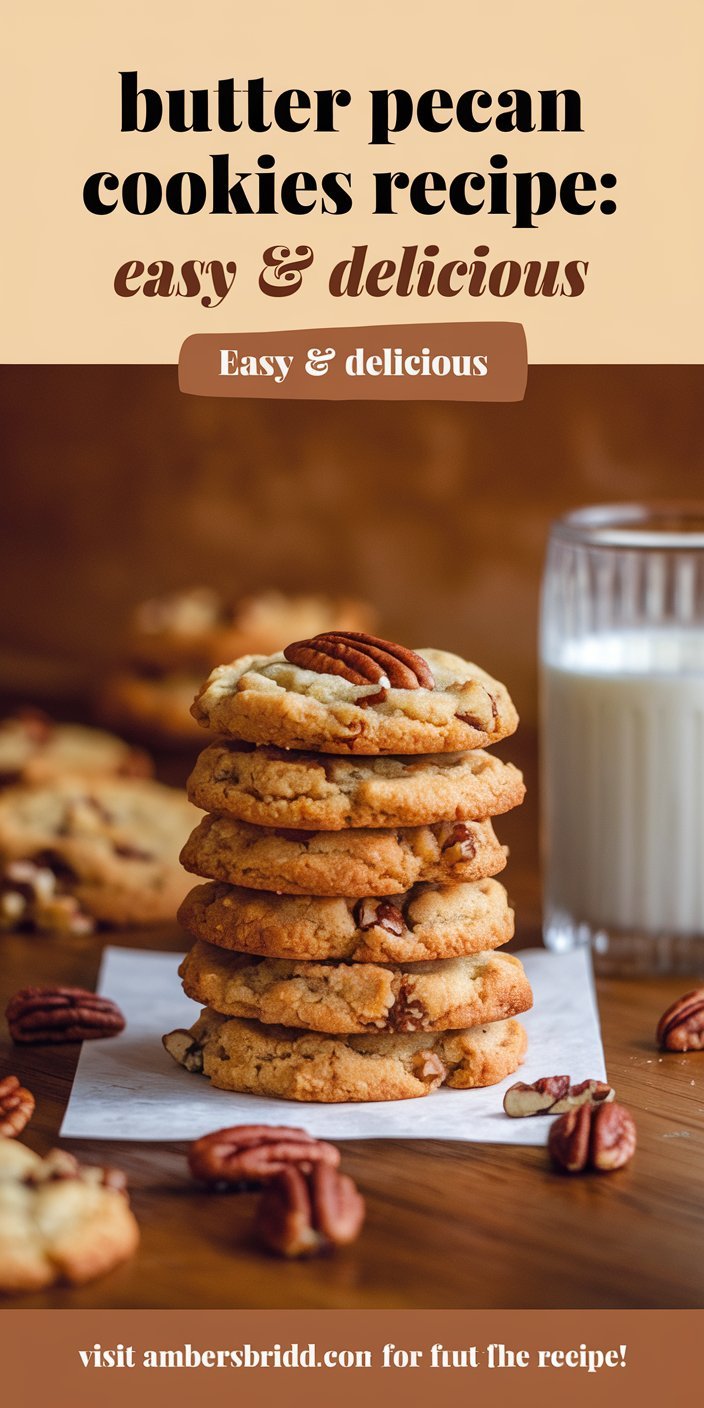 Delicious butter pecan cookies made with a buttery base and crunchy pecans.
