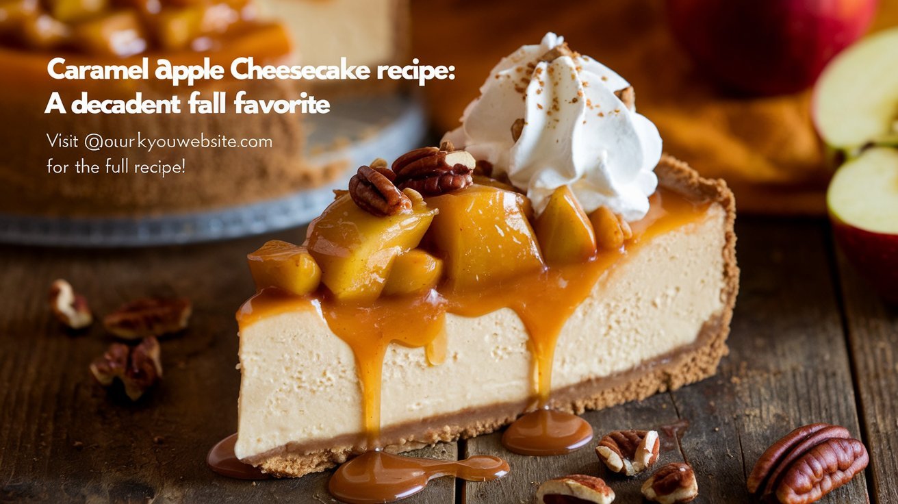 Bite-sized caramel apple cheesecake bars with a drizzle of caramel and powdered sugar