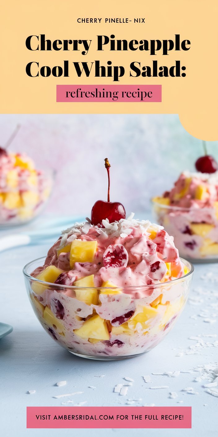 Delicious cherry pineapple cool whip salad perfect for a summer picnic or potluck