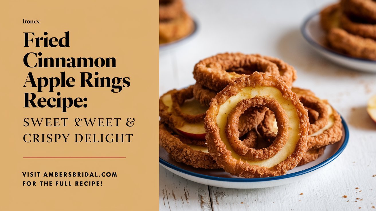 Warm fried cinnamon apple rings topped with a dusting of powdered sugar for a festive treat
