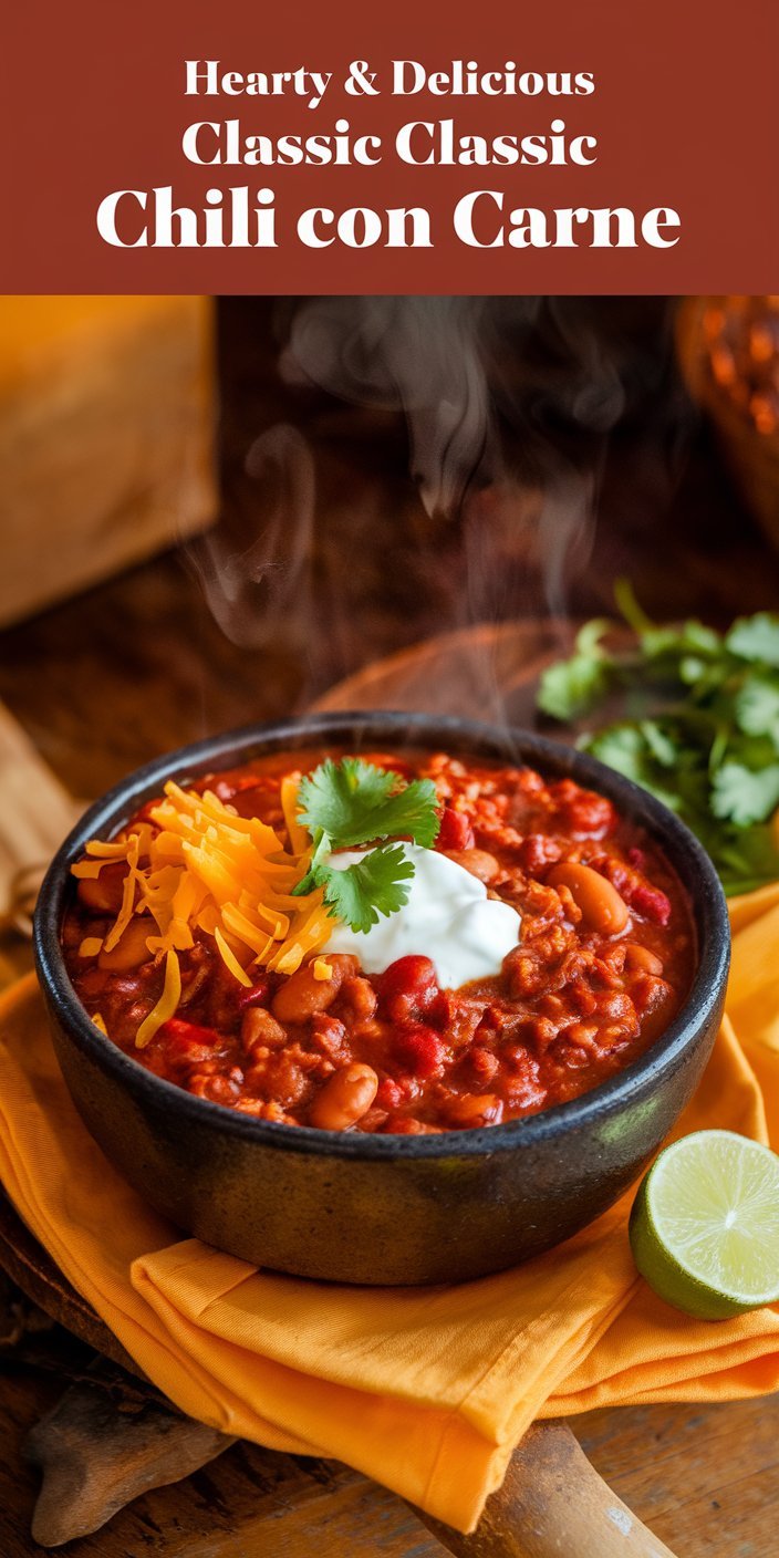 Homemade classic chili con carne recipe served with rice and tortilla chips