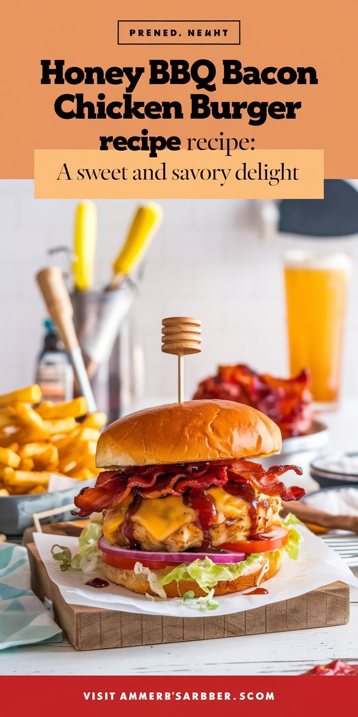 Platter of honey BBQ bacon chicken burgers ready for a summer barbecue