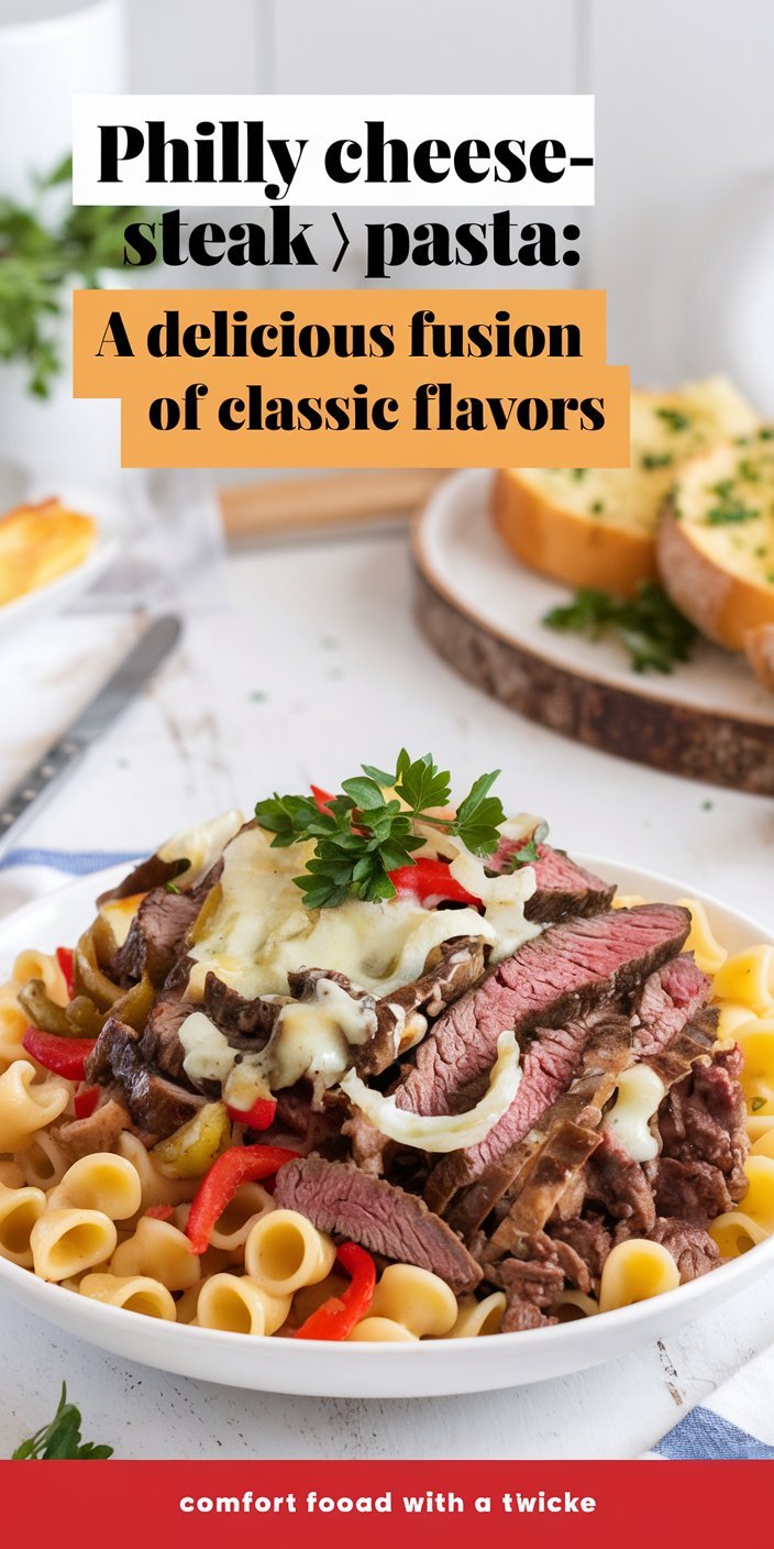 Easy-to-make Philly Cheesesteak Pasta perfect for a flavorful weeknight dinner.