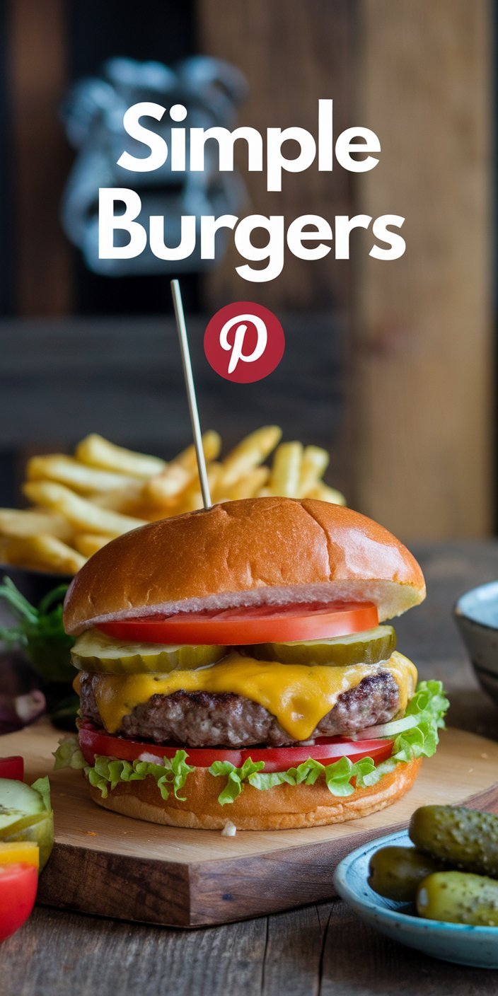 Classic cheeseburger with all the fixings, part of 12 Lazy Summer American Dinner Recipes: Effortless Meals for Sunny Evenings