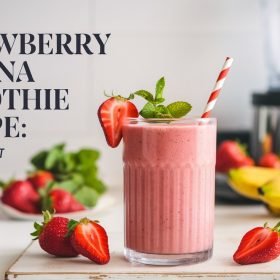 Bright and fruity strawberry banana smoothie perfect for a refreshing midday treat.