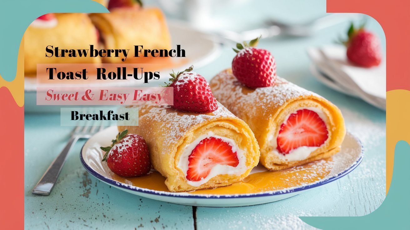 Bite-sized strawberry French toast roll-ups recipe perfect for a sweet breakfast treat.