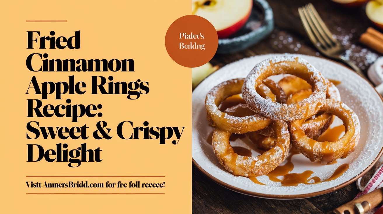 Fried cinnamon apple rings plated beautifully with a garnish of fresh berries.