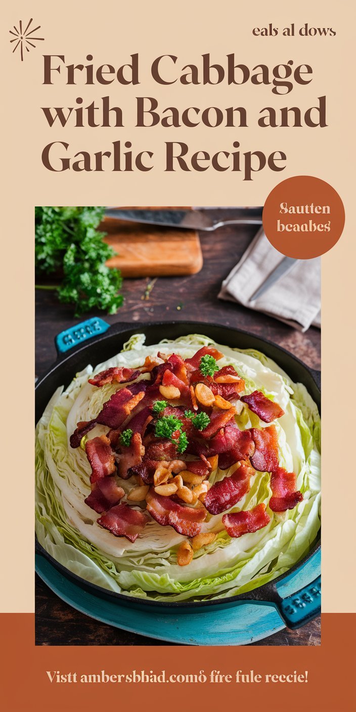 Quick and easy fried cabbage with bacon and garlic recipe perfect for weeknight dinners.