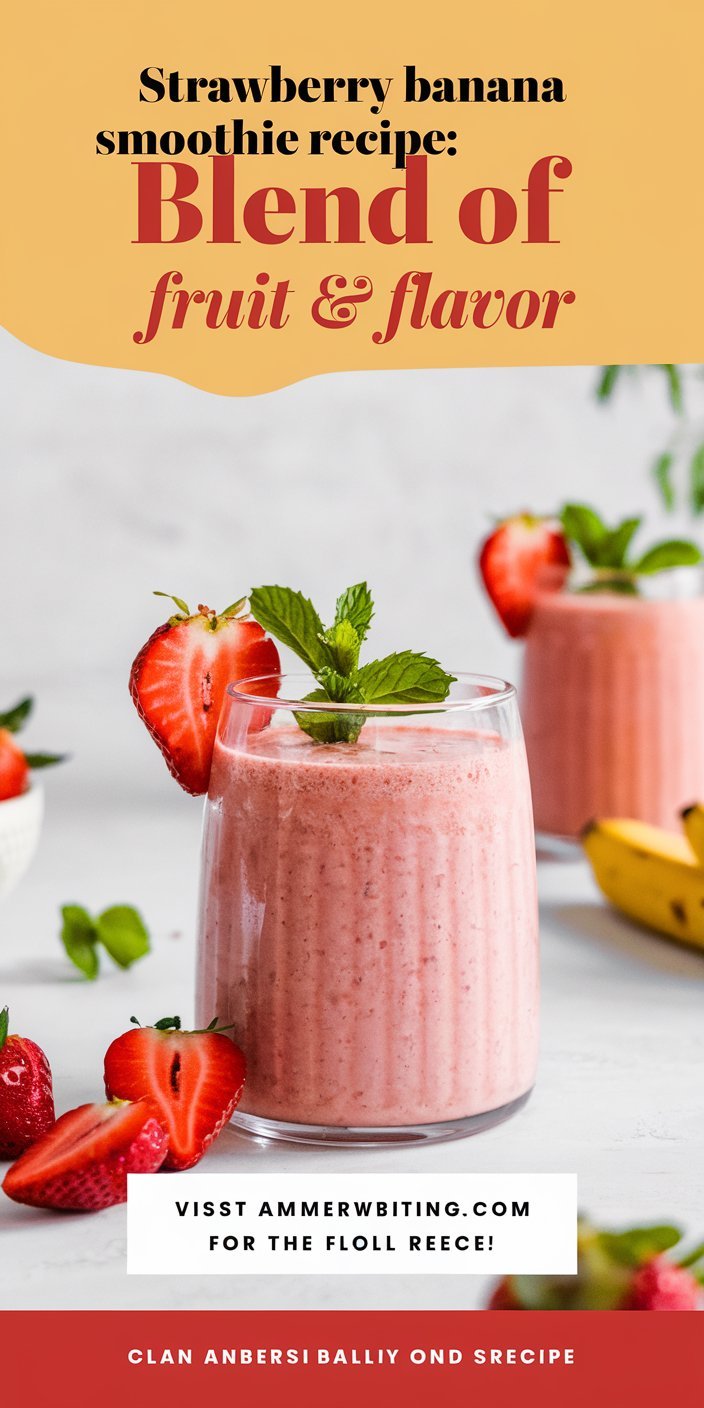 Frosty strawberry banana smoothie served in a chilled glass, perfect for summer days