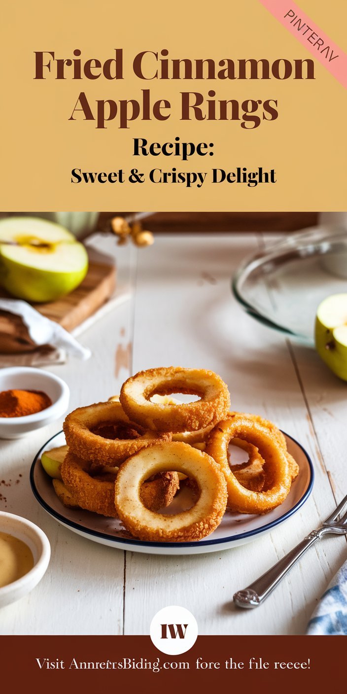 Fried cinnamon apple rings served with a sprinkle of cinnamon sugar and a dollop of cream.
