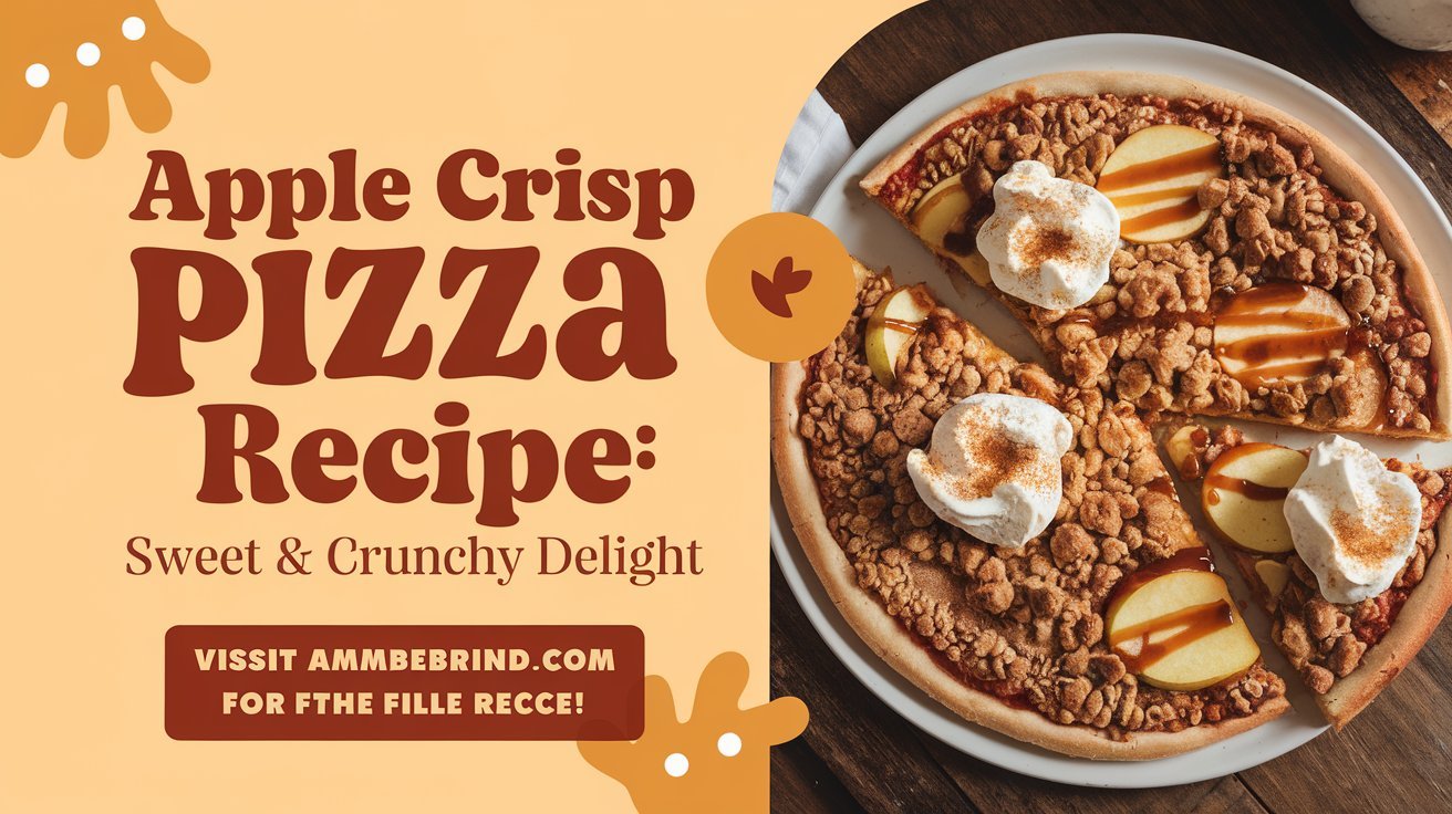 Classic apple crisp pizza with a crispy crust and layers of sweet apple filling.