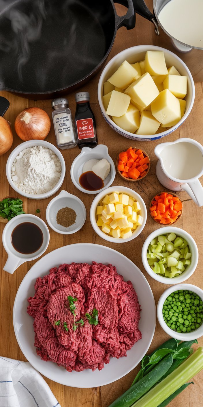 Warm and hearty ground beef and gravy over mashed potatoes served family-style.