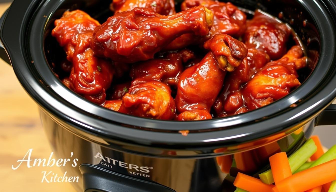 Easy 3 Ingredient Crockpot BBQ Wings for Game Day Game day is all about tasty, easy-to-make snacks for everyone. These 3 Ingredient Crockpot BBQ Wings are perfect. They're simple to make and pack a big flavor punch. Your game day party will love them. Key Takeaways Effortless 3 ingredient recipe for crockpot BBQ wings Ideal for game day parties and gatherings Tender, juicy wings with a delicious BBQ flavor Slow-cooked to perfection in the crockpot Budget-friendly and crowd-pleasing appetizer option Why These Crockpot BBQ Wings Are Perfect for Game Day At game day gatherings, barbecue chicken wings are the top choice. And the secret to easy hosting is the crockpot. These crockpot chicken wings are simple to make and loved by all, without costing a lot. Time-Saving Benefits for Hosts Crockpot BBQ wings cook themselves. Just add the wings to the slow cooker and forget about it. This lets you focus on welcoming guests, making drinks, or finishing the menu. Crowd-Pleasing Results The slow cooking makes the wings tender, and the sauce caramelizes perfectly. Your guests will want more of these game day wings. Budget-Friendly Entertainment Option Game day parties can get pricey, but crockpot chicken wings are affordable. Wings are cheap, and the crockpot method uses few ingredients. It's a cost-effective choice that impresses everyone. These crockpot BBQ wings are great for any game day or a simple weeknight meal. They save time, please everyone, and are easy on your wallet. They'll be a favorite in your home. Essential Ingredients for Simple BBQ Wings Creating the perfect simple wing recipe for your next bbq party snack is all about simplicity. This easy crockpot BBQ wings recipe needs just three key ingredients. Together, they make a dish that will impress your guests. The first ingredient is the wings. Choose fresh, quality chicken wings, divided into drumettes and flats. This ensures even cooking and a great texture in every bite. The sauce is the secret to amazing BBQ flavor. Pick a thick, tangy BBQ sauce that matches the chicken's natural taste. Whether you like it sweet, smoky, or spicy, the right sauce can take your simple wing recipe to the next level. Finally, a simple seasoning blend brings everything together. A mix of salt, pepper, garlic powder, and paprika adds flavor. It also helps create a delicious caramelized crust on the wings as they slow cook. With these three ingredients ready, you're set to make a delicious bbq party snack. Your guests will love it and talk about your cooking skills. 3 Ingredient Crockpot BBQ Wings: Step-by-Step Instructions Making delicious crockpot chicken wings with a tasty easy bbq wings recipe is simple. Just follow these easy steps to make perfect slow-cooked BBQ wings for your next game day. Preparation and Seasoning Begin by drying the chicken wings with paper towels. This helps the seasoning stick better. Then, sprinkle your favorite dry rub or spice blend all over the wings. A mix of salt, pepper, garlic powder, and smoked paprika is a great choice. Crockpot Settings and Timing Put the seasoned wings in your slow cooker, making sure they're not stacked. Cover and cook on low for 4-6 hours, or on high for 2-3 hours, until they're tender. About 30 minutes before finishing, brush the wings with your favorite BBQ sauce for a tasty glaze. Final Glazing Tips To get that perfect sticky finish, put the wings on a baking sheet and broil for 2-3 minutes. Watch closely to avoid burning. This step crisps the skin and enhances the BBQ flavor. "The key to these crockpot BBQ wings is the balance of low, slow cooking and the final broiling for that irresistible texture." Serve your crockpot chicken wings hot, with extra BBQ sauce for dipping. This easy bbq wings recipe is perfect for your next game day or party! Best BBQ Sauce Recommendations for Flavorful Wings For delicious barbecue chicken wings, the sauce is crucial. In this easy crockpot recipe, choose a top-notch BBQ sauce. It should match the dish perfectly. Let's look at some great sauce options to make your game day spread better. Store-Bought Sauces for Convenience Stubb's Original Bar-B-Q Sauce: A classic Texas-style sauce with a perfect balance of sweet and tangy flavors. Sweet Baby Ray's Barbecue Sauce: This all-purpose sauce is a crowd-pleaser, offering a rich, caramelized taste. Dinosaur Bar-B-Que Sauce: Hailing from New York, this sauce packs a flavorful punch with a slight kick of heat. Homemade BBQ Sauce Ideas For a customized flavor, making your own BBQ sauce is a great idea. Here are two easy recipes: Spicy Honey BBQ Sauce: Mix ketchup, apple cider vinegar, brown sugar, garlic, and your favorite hot sauce. It's sweet and spicy, perfect for barbecue chicken wings. Tangy Mustard BBQ Sauce: Combine Dijon mustard, brown sugar, Worcestershire sauce, and a dash of liquid smoke. It's bold and tangy, great for bbq party snacks. Choose any sauce and let the wings simmer for at least 30 minutes. This ensures your crockpot barbecue chicken wings are incredibly tasty. Tips for Achieving the Perfect Wing Texture Getting your slow cooker wings or crockpot chicken wings just right is more than sauce. You need to focus on temperature control and crisping. Here are some expert tips to take your slow-cooked wings to the next level. Temperature Control Secrets The secret to tender wings is the temperature. Slow cooking makes the meat juicy, but the right temperature is key. Keep your slow cooker or crockpot at 200-225°F. This heat ensures the wings cook well without drying out. Crisping Methods After Slow Cooking After slow cooking, it's time to get that crispy texture. Here are a few ways to do it: Broil the wings in the oven for 3-5 minutes, keeping a close eye to prevent burning. Toss the wings in a hot skillet with a little oil, cooking for 2-3 minutes per side until golden brown. Air fry the wings for 5-7 minutes at 400°F, shaking the basket halfway through for even crisping. By using these tips, you'll get wings that are both tender and crispy. Your guests will love the perfect balance of juicy meat and crunchy exterior. Make-Ahead and Storage Instructions Planning for a game day or tailgating event is easy with crockpot BBQ wings. You can make the wings ahead of time. This makes hosting stress-free on the big day. Preparing Wings in Advance Start early by seasoning and cooking the game day wings in the crockpot up to 2 days before. Just follow the recipe, then cool the wings completely. Put them in an airtight container or bag and chill until you're ready to reheat and serve. Proper Storage Methods Refrigerate cooked wings in an airtight container for up to 4 days. Freeze cooked wings in a single layer on a baking sheet, then transfer to a freezer-safe bag or container for up to 3 months. Thaw frozen wings in the refrigerator overnight before reheating. Reheating Instructions Ready to serve? Here are a few ways to reheat the tailgating food: Preheat your oven to 400°F (200°C). Arrange the wings on a baking sheet and warm for 10-15 minutes, or until heated through. In a skillet over medium heat, warm the wings for 5-7 minutes, flipping occasionally, until hot. For a quick reheat, place the wings in the microwave for 1-2 minutes, or until steaming hot. Follow these tips for make-ahead and storage. Enjoy game day wings without stress. Your guests will love the delicious, tender wings you've made with little effort. Serving Suggestions and Party Presentation Ideas When serving these tasty potluck appetizer or bbq party snack crockpot BBQ wings, think outside the box. These wings can be the main attraction, especially with the right sides and sauces. Complementary Side Dishes For a complete game day spread, pair the crockpot BBQ wings with classic sides. These will enhance their bold flavors. Here are some great options: Creamy coleslaw Cheesy potato wedges Buttery garlic bread Tangy macaroni salad Dipping Sauce Pairings No wings are complete without a tasty dipping sauce. Offer a variety of sauces to boost the flavors of the crockpot BBQ wings. Try these: Ranch dressing Blue cheese dressing Honey mustard Barbecue sauce By serving the crockpot BBQ wings with the right sides and sauces, you'll make a truly memorable game day or party experience. Your guests will be talking about it for a long time. Conclusion The 3 ingredient crockpot BBQ wings are a game-changer for sports fans and party hosts. They're easy to make with simple ingredients and a slow cooker. This makes a delicious dish that will wow your guests on game day. These wings save time, please crowds, and are easy on the wallet. They're perfect for your next event. Try this tasty recipe and see how easy and flavorful it is. Whether you're hosting a big party or just need a quick snack, these wings are a hit. Serve them with your favorite sauces and sides. Enjoy the tender meat and smoky-sweet BBQ taste. So, start your crockpot, get your ingredients ready, and make the best game day wings. Your friends and family will love your cooking long after the game ends. FAQ What are the essential ingredients for these 3 ingredient crockpot BBQ wings? You'll need chicken wings, your favorite BBQ sauce, and dry ranch seasoning mix. How long do I need to cook the wings in the crockpot? Cook the wings on low for 4-6 hours or on high for 2-3 hours. They should be tender and fall off the bone. Can I make the wings ahead of time? Yes, you can! Prepare the wings up to 3 days before. Store them in the fridge until you're ready to reheat and serve. What's the best way to get the wings crispy after slow cooking? To get crispy wings, broil them for 2-3 minutes after they come out of the crockpot. This will give them a nice caramelized and crunchy exterior. What type of BBQ sauce works best for this recipe? Use your favorite thick, sweet BBQ sauce for the best flavor. Sweet Baby Ray's, Bull's-Eye, or homemade honey BBQ sauce are great choices. Can I double the recipe if I'm hosting a large crowd? Absolutely! This recipe is easy to scale up. Double or triple the ingredients and adjust the cooking time in your crockpot for a larger group. What are some good side dish options to serve with the wings? Try creamy coleslaw, baked beans, potato salad, or a fresh vegetable tray. The wings also go well with ranch or blue cheese dips.